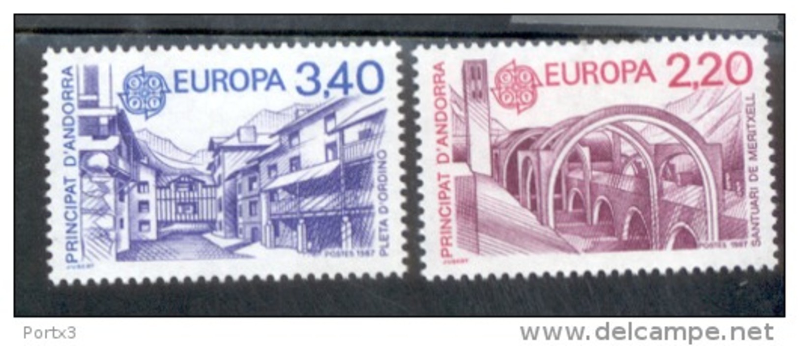 CEPT Moderne Architektur Andorra Fr. 379 - 380  Postfrisch MNH ** - 1987