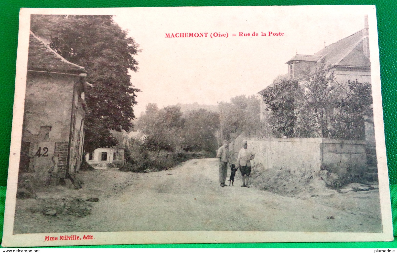 CPA 60 OISE MACHEMONT Animée RUE DE LA POSTE . 1918 .  EDITEUR MILVILLE - Autres & Non Classés