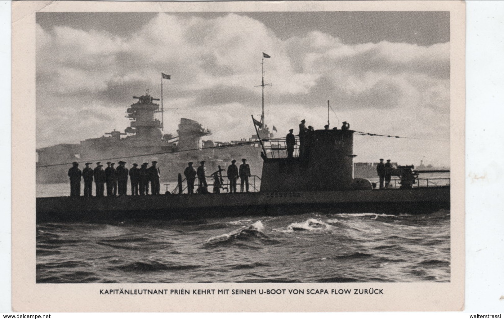 Propaganda Karte, Kapitänleutnant PRIEN Kehrt Mit Seinem Neuen U - BOOT Von Scapa Flow Zurück - Weltkrieg 1939-45