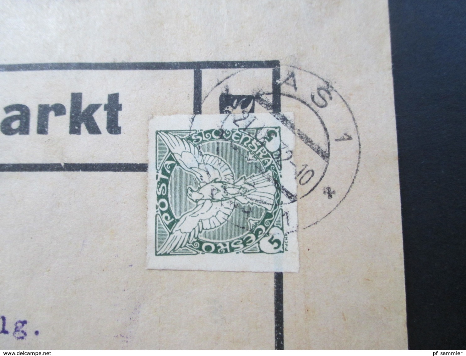 CSSR 1932 Streifbänder Auto Markt Gratisexemplar Stempel As 1 Asch (Sudetenland) nach Schnepfau Fahrradhandlung