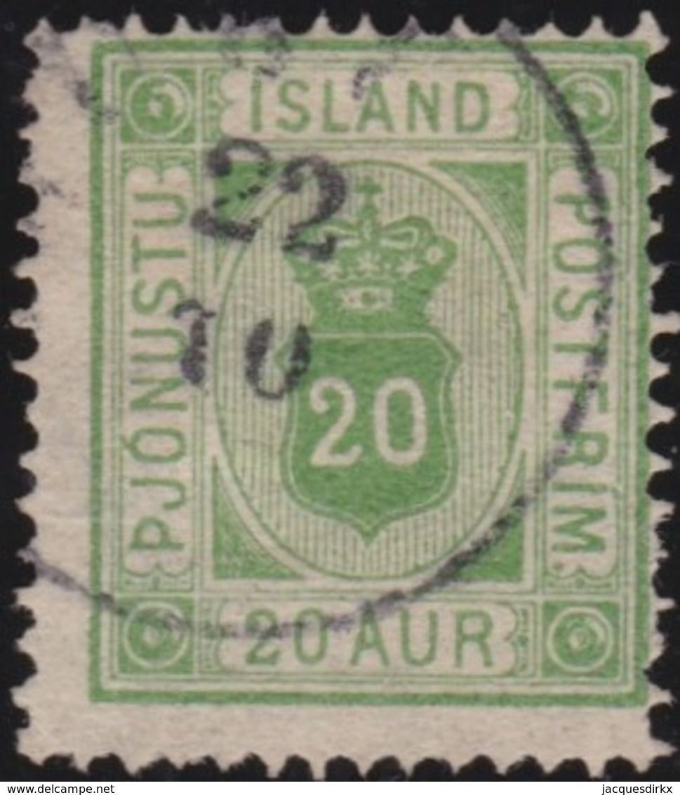 IJsland  .      Yvert   Service 8A    . 14x13½    .       O     .         Cancelled   .    /   .   Gebruikt - Dienstzegels