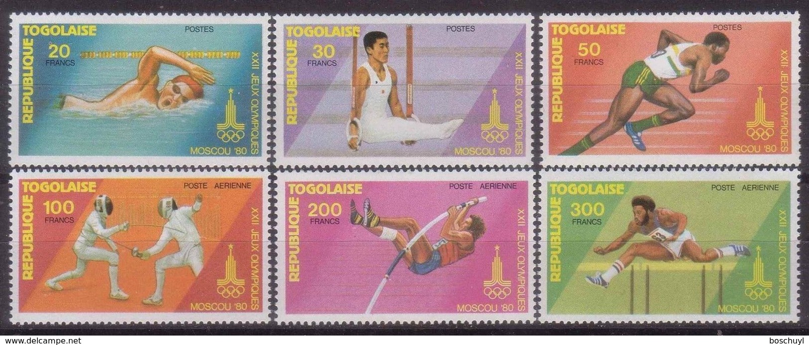 Togo, 1980, Olympic Summer Games Moscow, MNH, Michel 1422-1427A - Togo (1960-...)