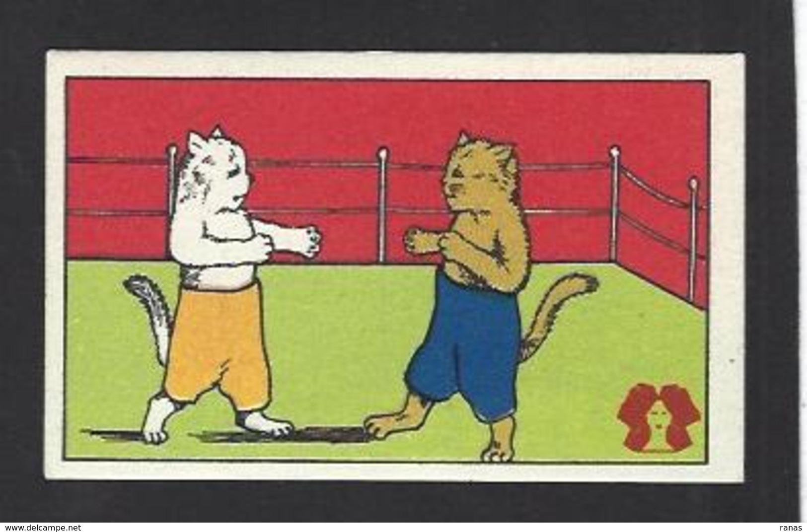 Chromo Chat Cat Position Humaine Habillé Publicité L'alsacienne Alsace Boxe - Dressed Animals