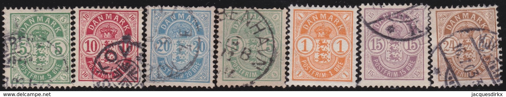 Danmark  .      Yvert   7 Stamps      .      O And *     .   Cancelled And Mint-hinged - Gebruikt