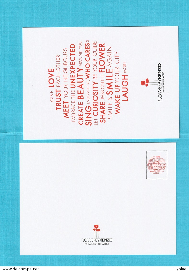 Grande Carte Postale (16,5 X 12 Cm) FLOWER Avec Texte  R/V - Profumeria Moderna (a Partire Dal 1961)