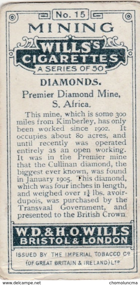 Mine Diamant Diamonds Premier Diamond Mine South Africa Diamante Minas Cigarettes Blue Diamonds - Wills