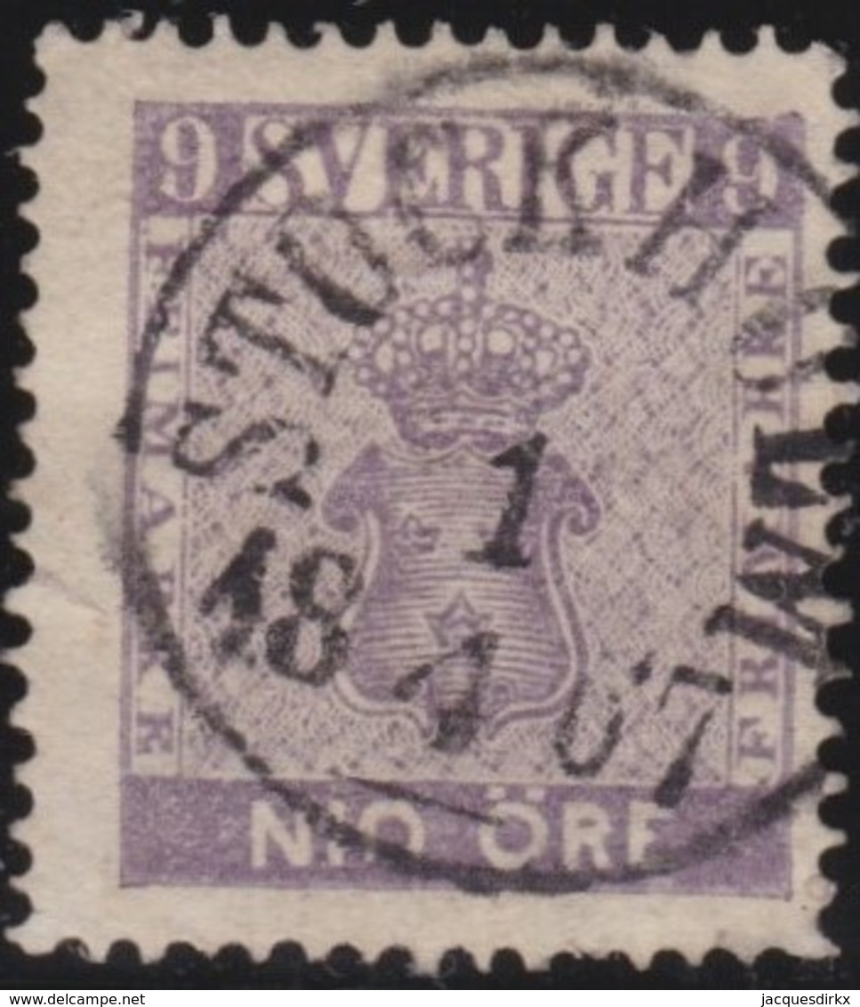 Sweden   .      Yvert   7       .       O     .         Cancelled   .    /   .   Gebruikt - Used Stamps