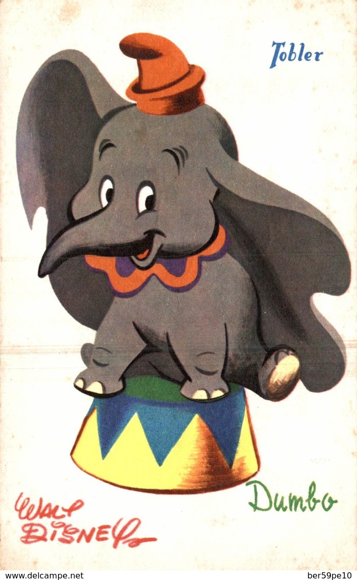 CARTE POSTALE PUBLICITAIRE CHOCOLATS TOBLER  WALT-DISNEY  DUMBO - Autres & Non Classés