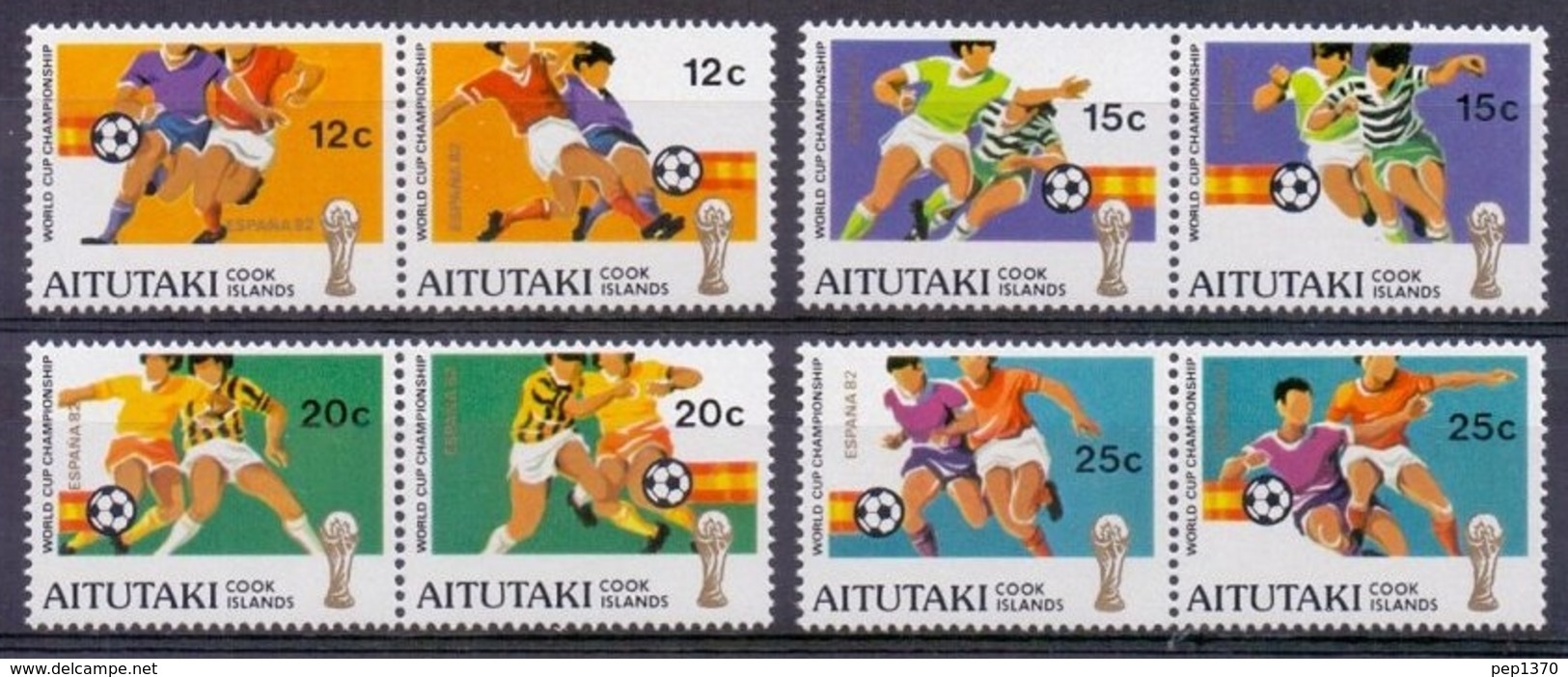 AITUTAKI 1982 - CAMPEONATO DEL MUNDO DE FUTBOL ESPAÑA'82 - YVERT Nº 318-325** - Aitutaki