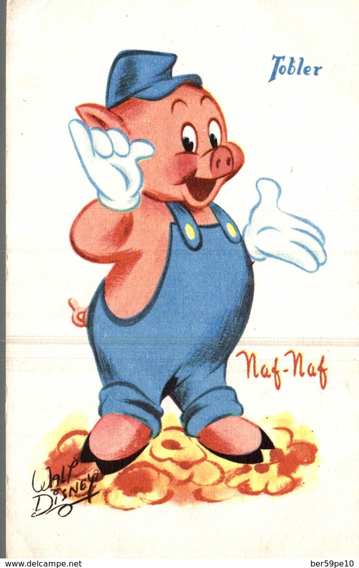 CARTE POSTALE PUBLICITAIRE CHOCOLATS TOBLER  WALT-DISNEY NAF-NAF - Autres & Non Classés