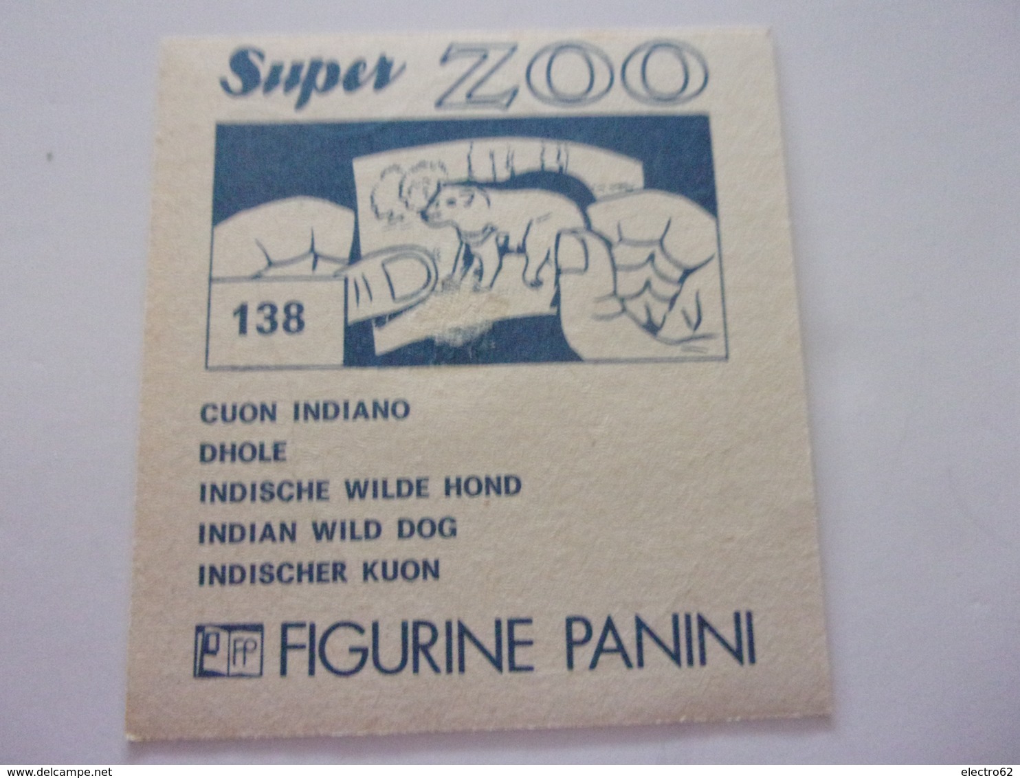 PANINI SUPER ZOO N°138 Cuon Indiano  Dhole Indische Wilde Hond Indian Wild Dog Indischer Kuon - French Edition