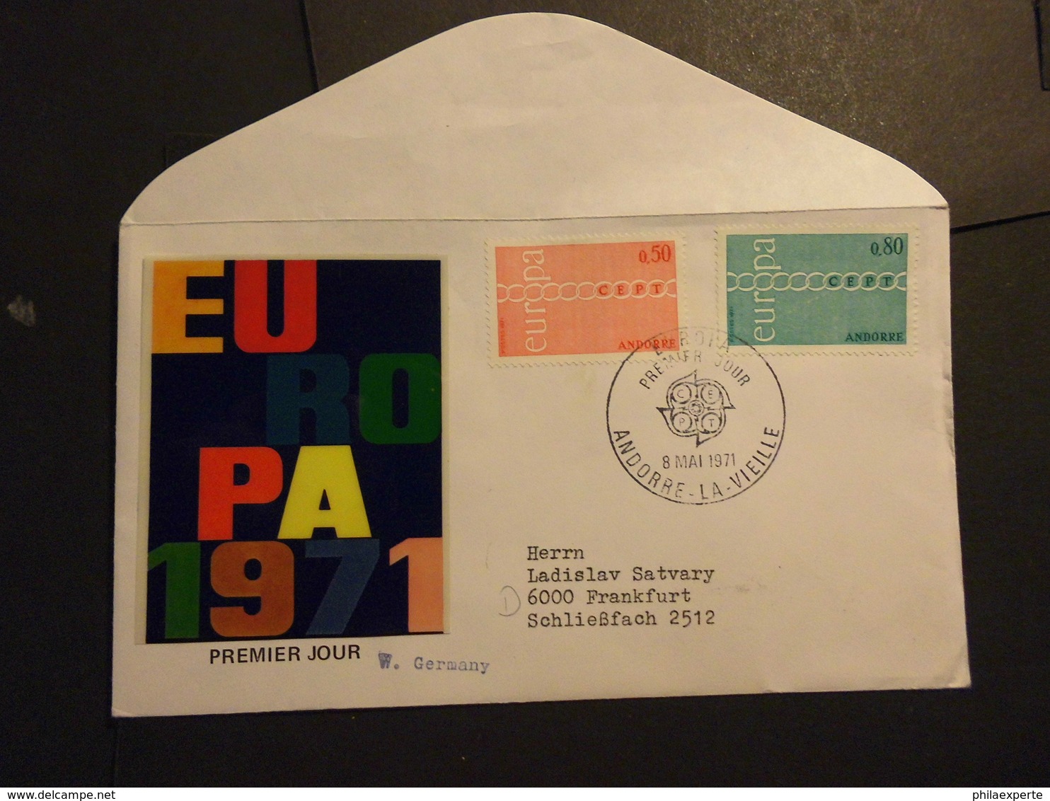 Franz.Andorra Mi. 222/23 FDC Nach Frankfurt Europa Cept Ausgabe Mi. 25.-€ - FDC