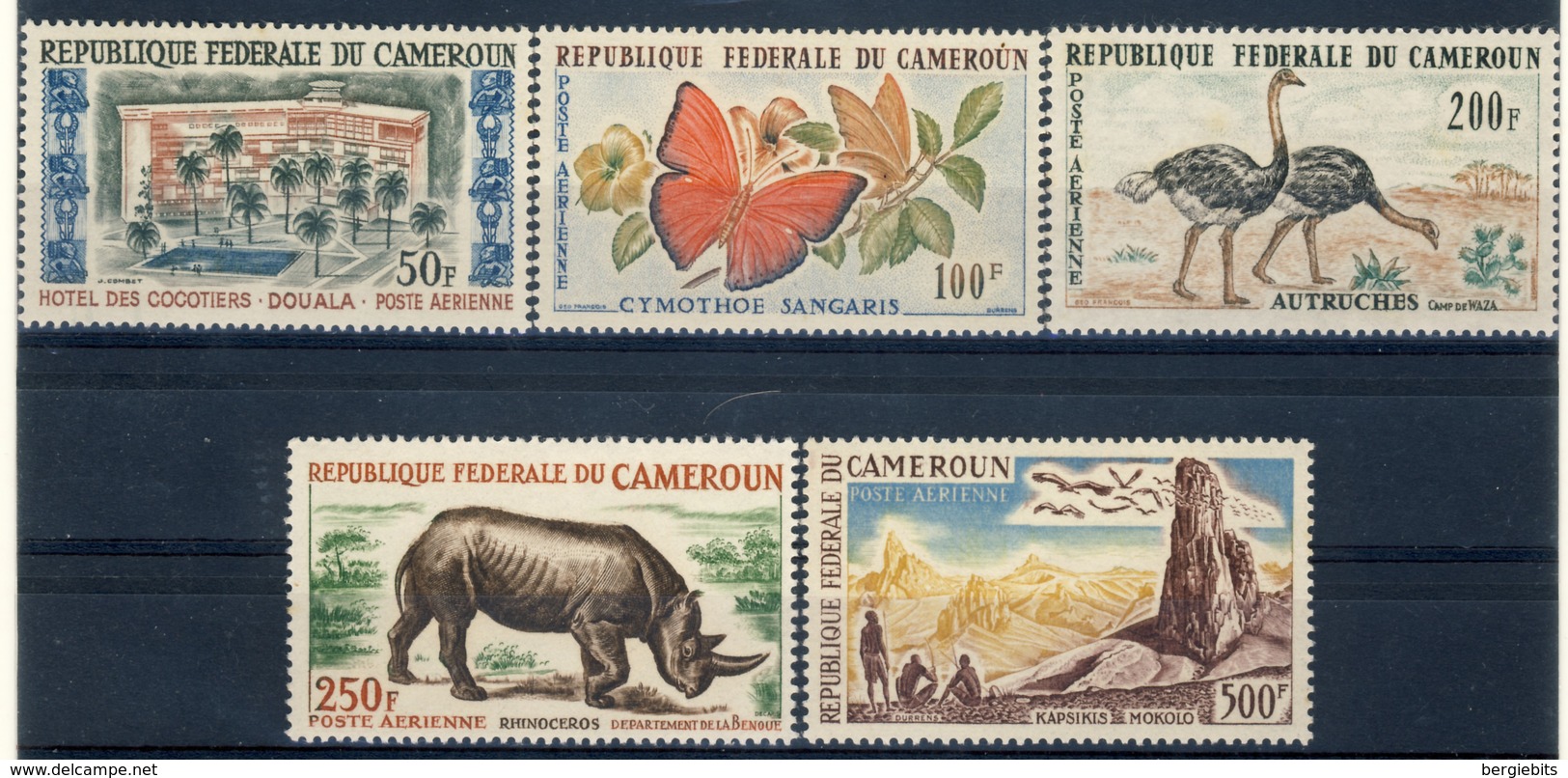 1962-64 Cameroon MNH OG High Value Airmail Stamp Set Of 5 "Animals" Yv. A53-56 - Camerun (1960-...)