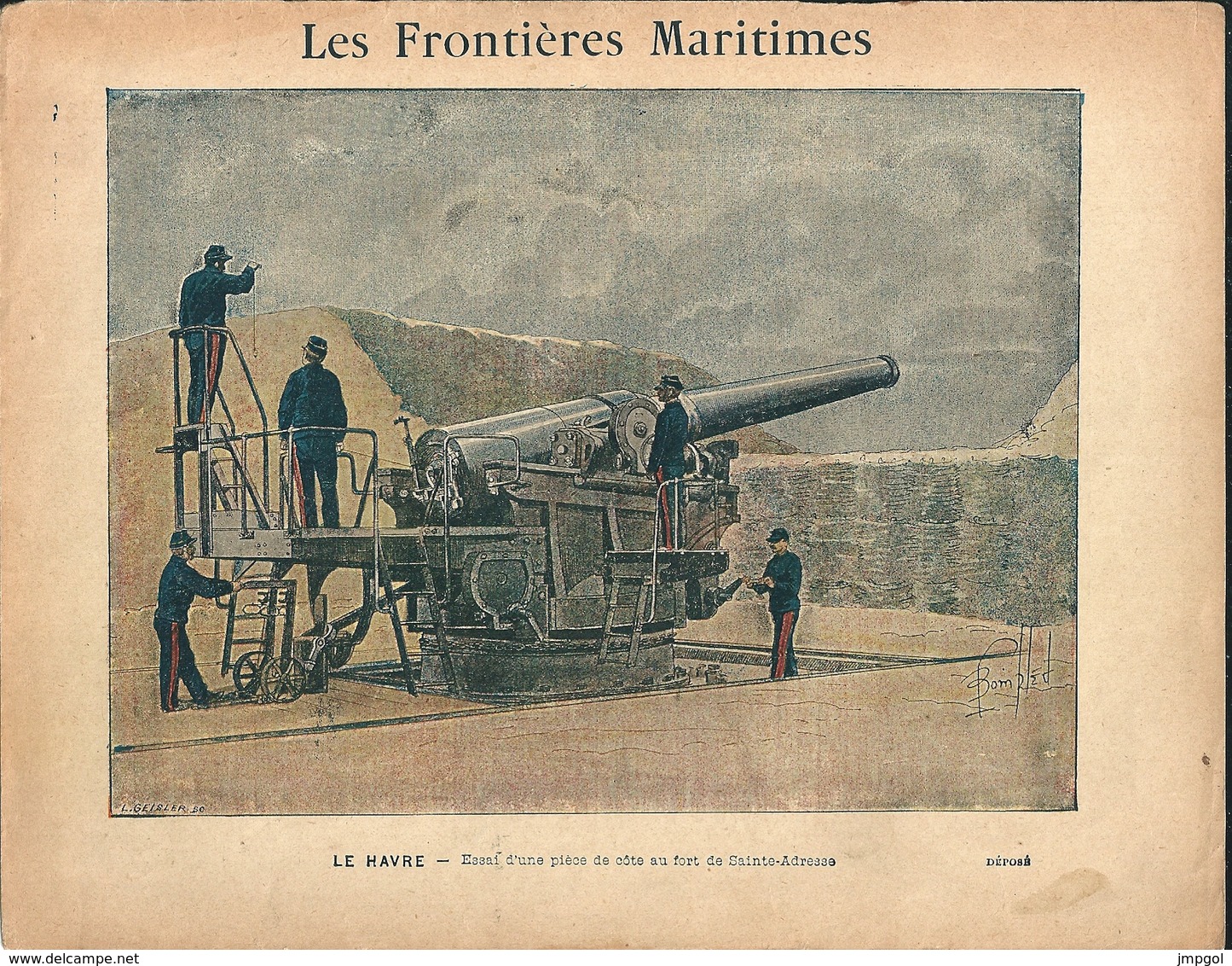 Couverture Cahier Les Frontières Maritimes Le Havre Canon Fort Sainte Adresse Aviso Le Milan - Protège-cahiers