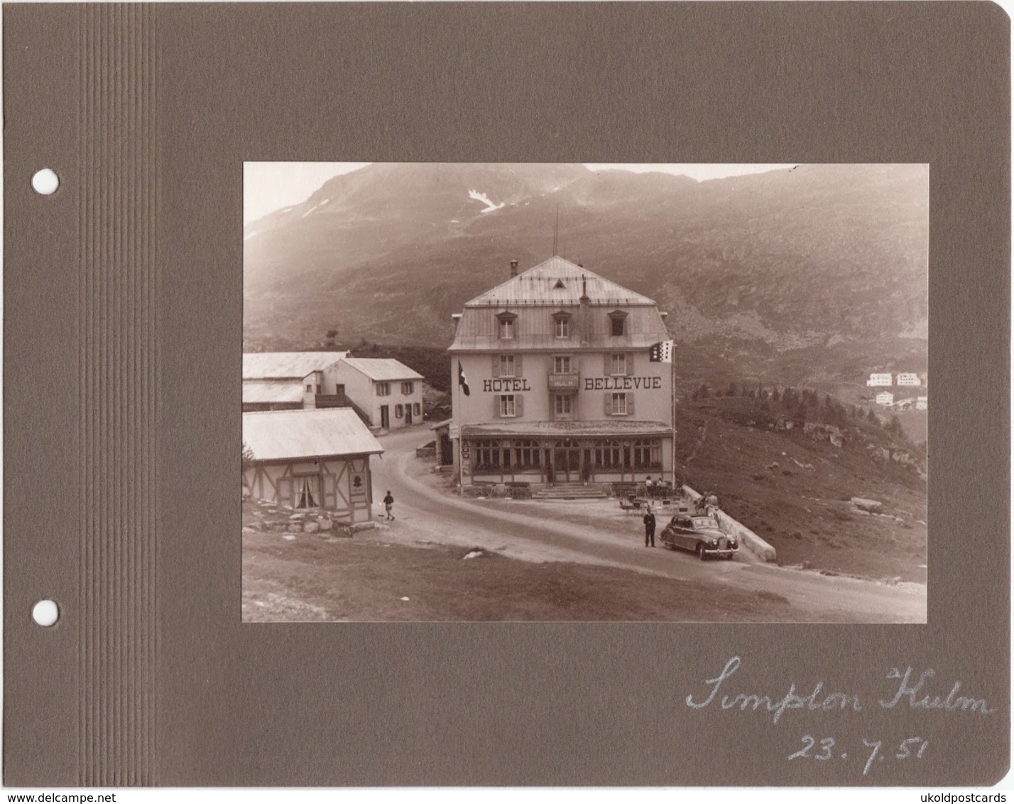 Switzerland  - SIMPLON KULM, Hotel Bellevue  - Photographie Ancienne Originale, 1951 - Luoghi