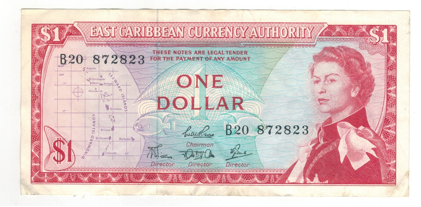 East Caribbean States , 1 Dollar. XF. - East Carribeans