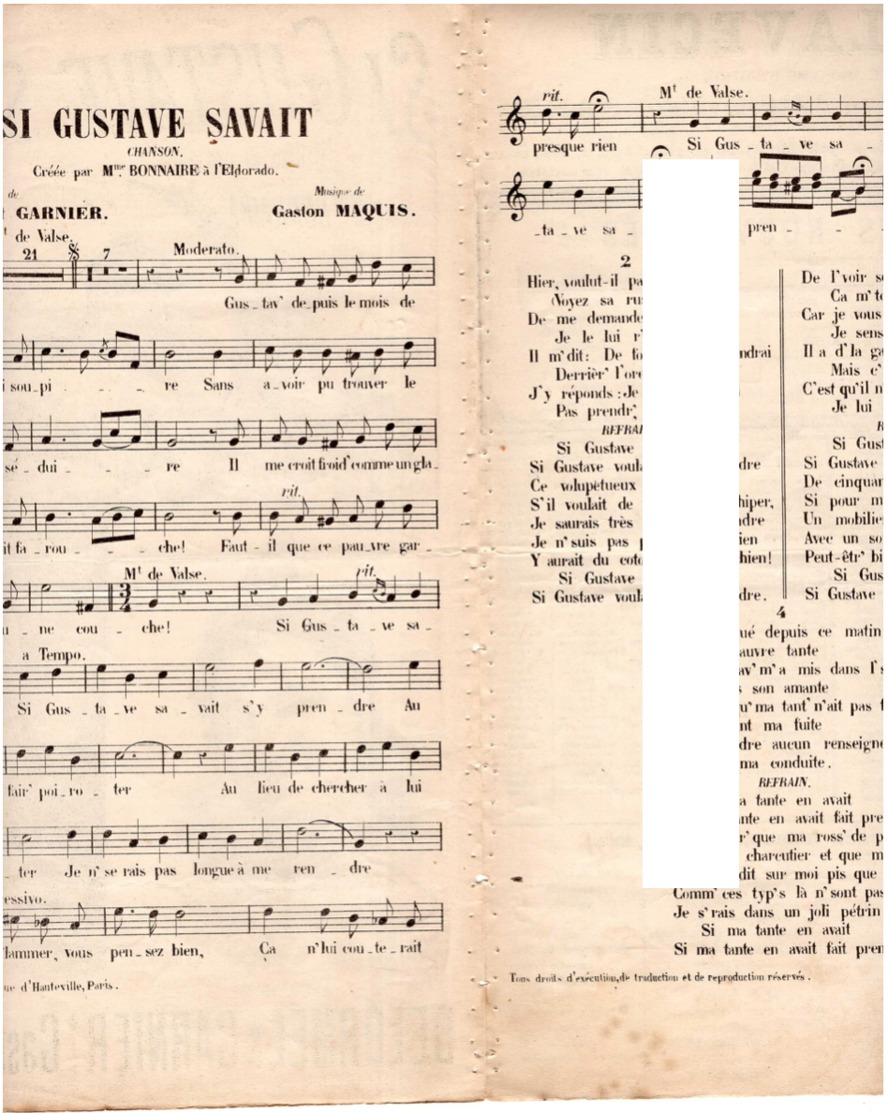 CAF CONC ÉLÉONORE BONNAIRE PARTITION XIX SI GUSTAVE SAVAIT MAQUIS DELORMEL GARNIER 1891 ILL LANOS MAROTTE CLOCHETTES - Autres & Non Classés