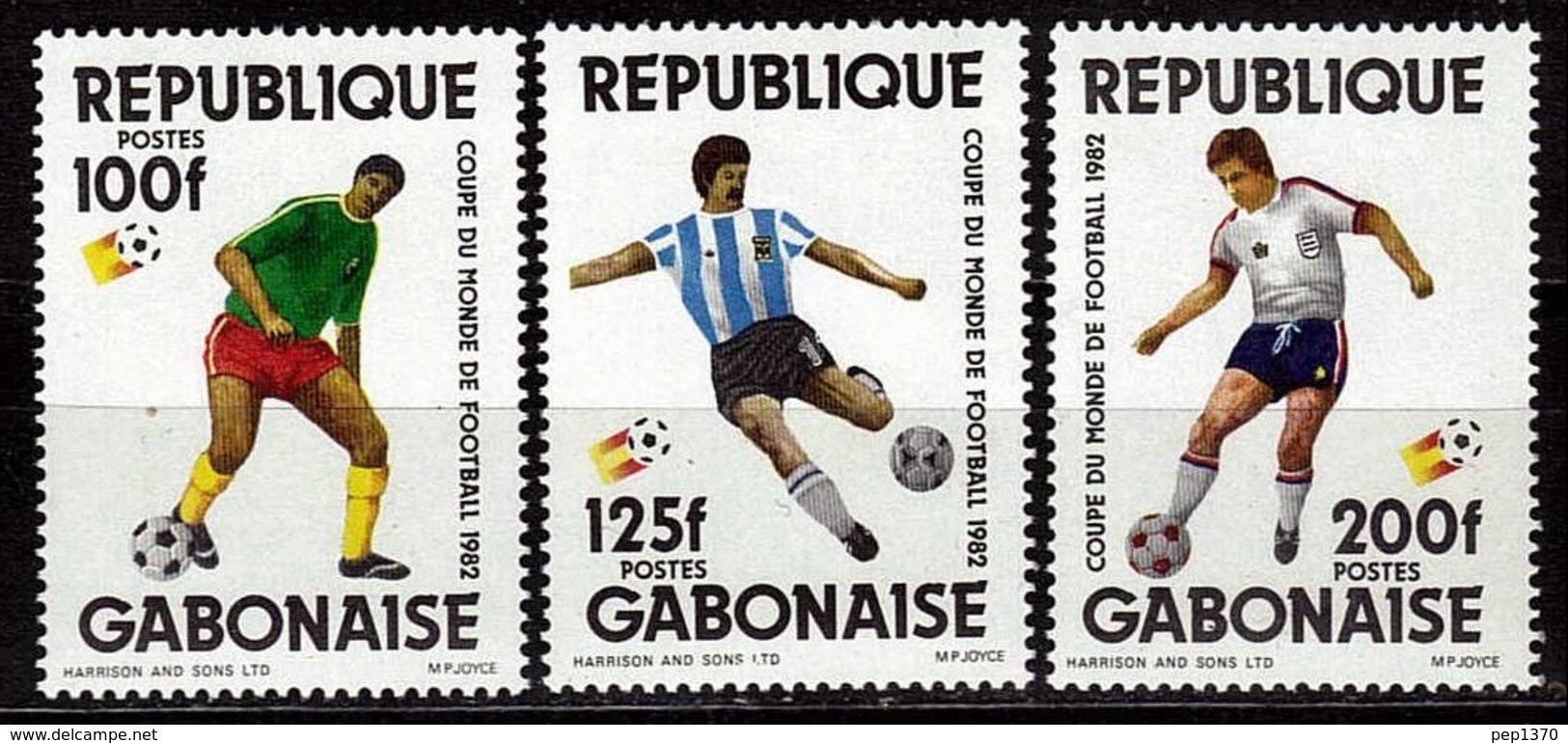 GABON 1982 - REPUBLIQUE GABONAISE - CAMPEONATO DEL MUNDO DE FUTBOL ESPAÑA-82 - YVERT Nº 497/499** - 1982 – Espagne