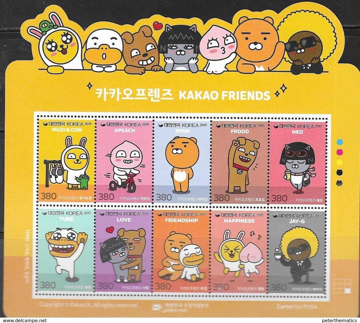 SOUTH KOREA , 2019, MNH, KAKAO FRIENDS, SHEETLET - Other & Unclassified