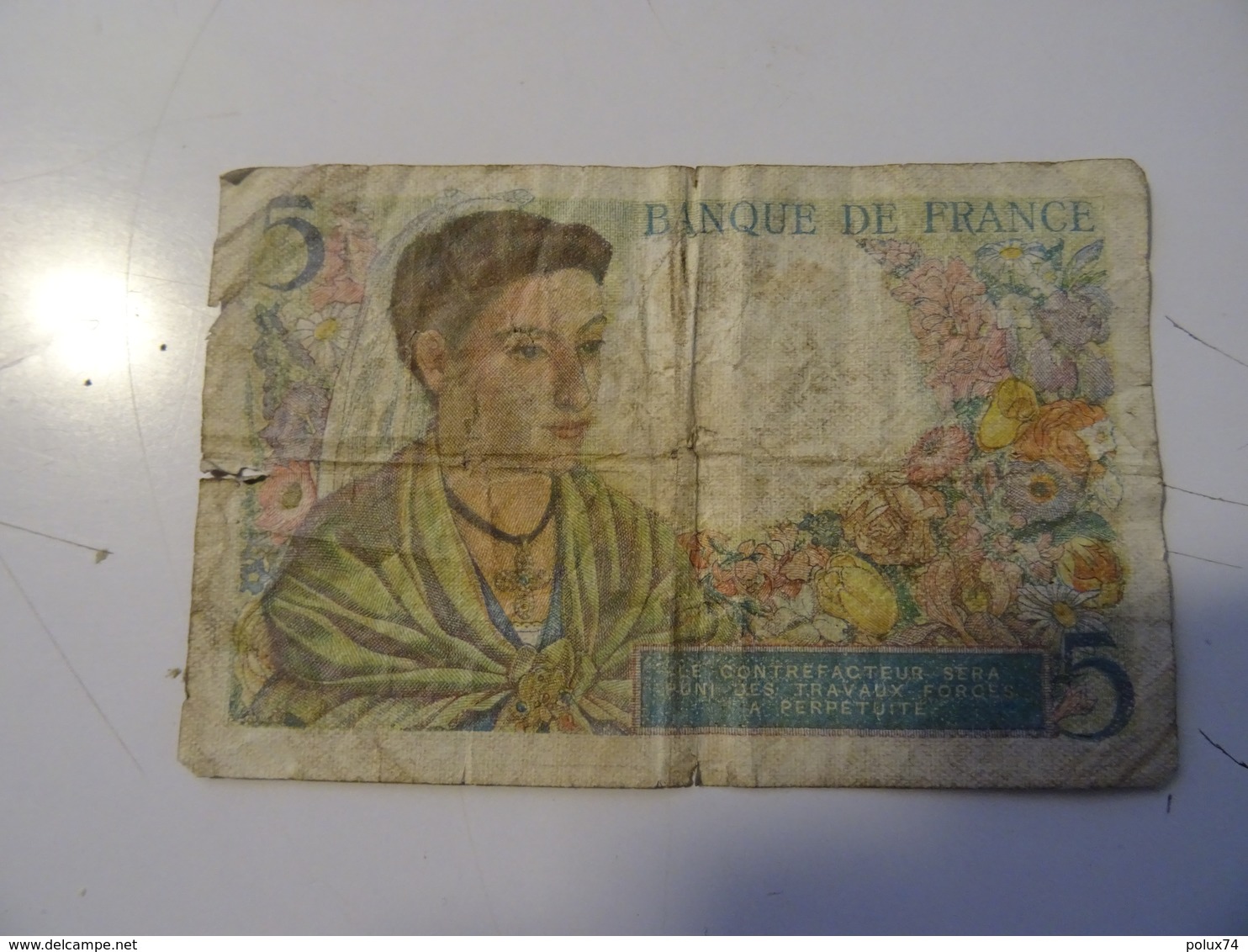 FRANCE 5 Francs  A 23/12/1943  Abimé - 5 F 1943-1947 ''Berger''