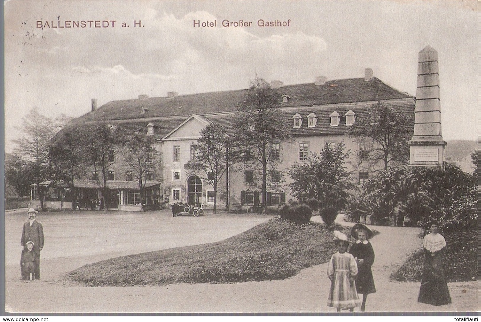 BALLENSTEDT Am Harz Hotel Großer Gasthof Oldtimer Personen Besitzer Familie ? Hochmodisch 7.7.1915 Gelaufen - Ballenstedt