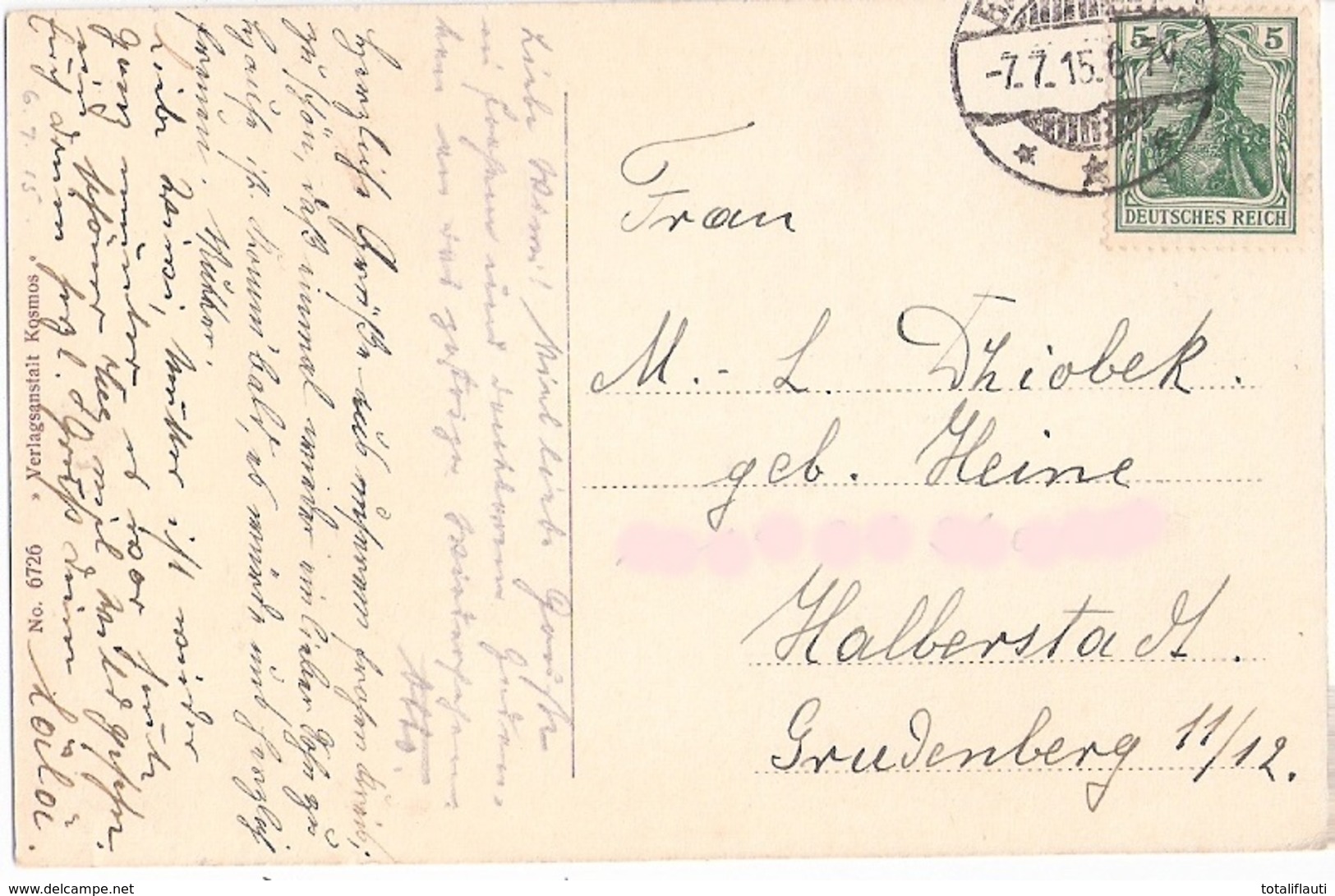 BALLENSTEDT Am Harz Hotel Großer Gasthof Oldtimer Personen Besitzer Familie ? Hochmodisch 7.7.1915 Gelaufen - Ballenstedt