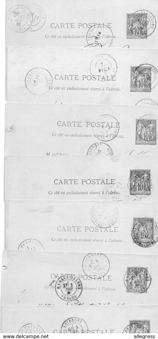 ENTIERS POSTAUX...TYPE SAGE...LOT DE 55....10c ..VOIR SCAN....LOT B12 - Collections