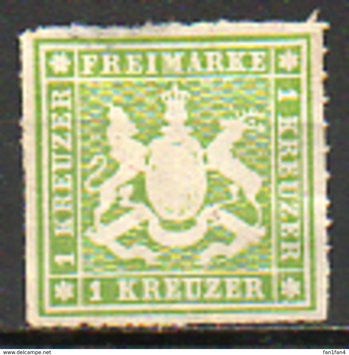 ALLEMAGNE - WURTEMBERG (Royaume) - 1866 - N° 30 - 1 Kreuzer Vert Jaune - Autres & Non Classés