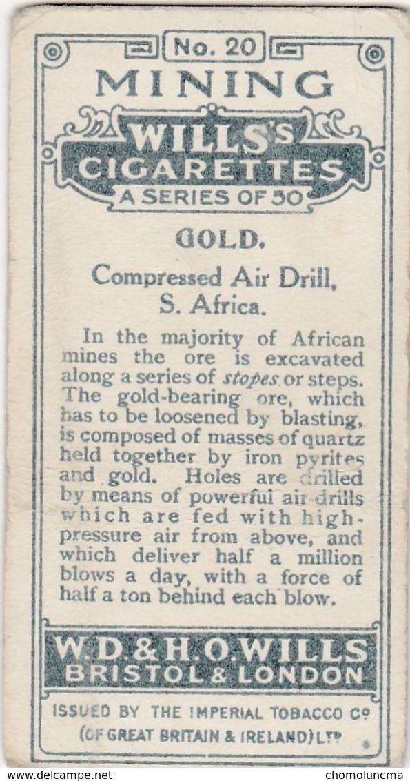 Gold Compressed Air Drill Mine Gold Or South Africa Machine De Forage Minier Perceuse Pneumatique Travaux Souterrains - Wills