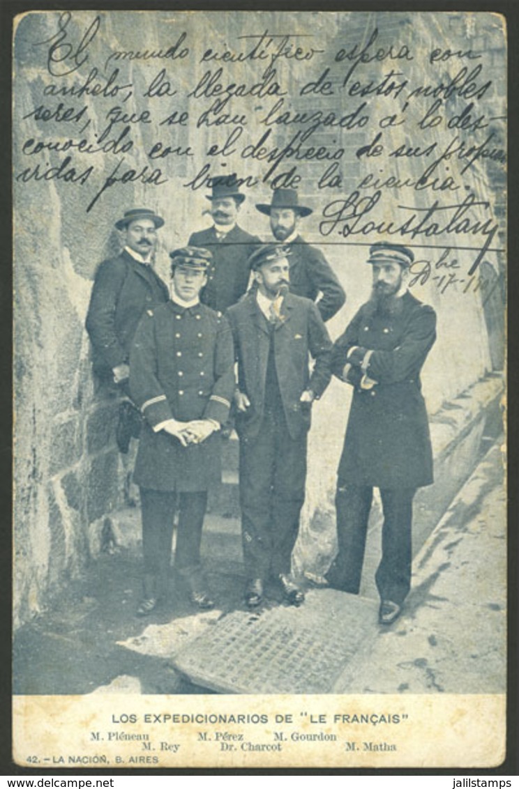 ARGENTINE ANTARCTICA: Members Of The Expedition Of LE FRANCAIS, Spectacular View Of The Group (Pléneau, Pérez, Gourdon,  - Argentina