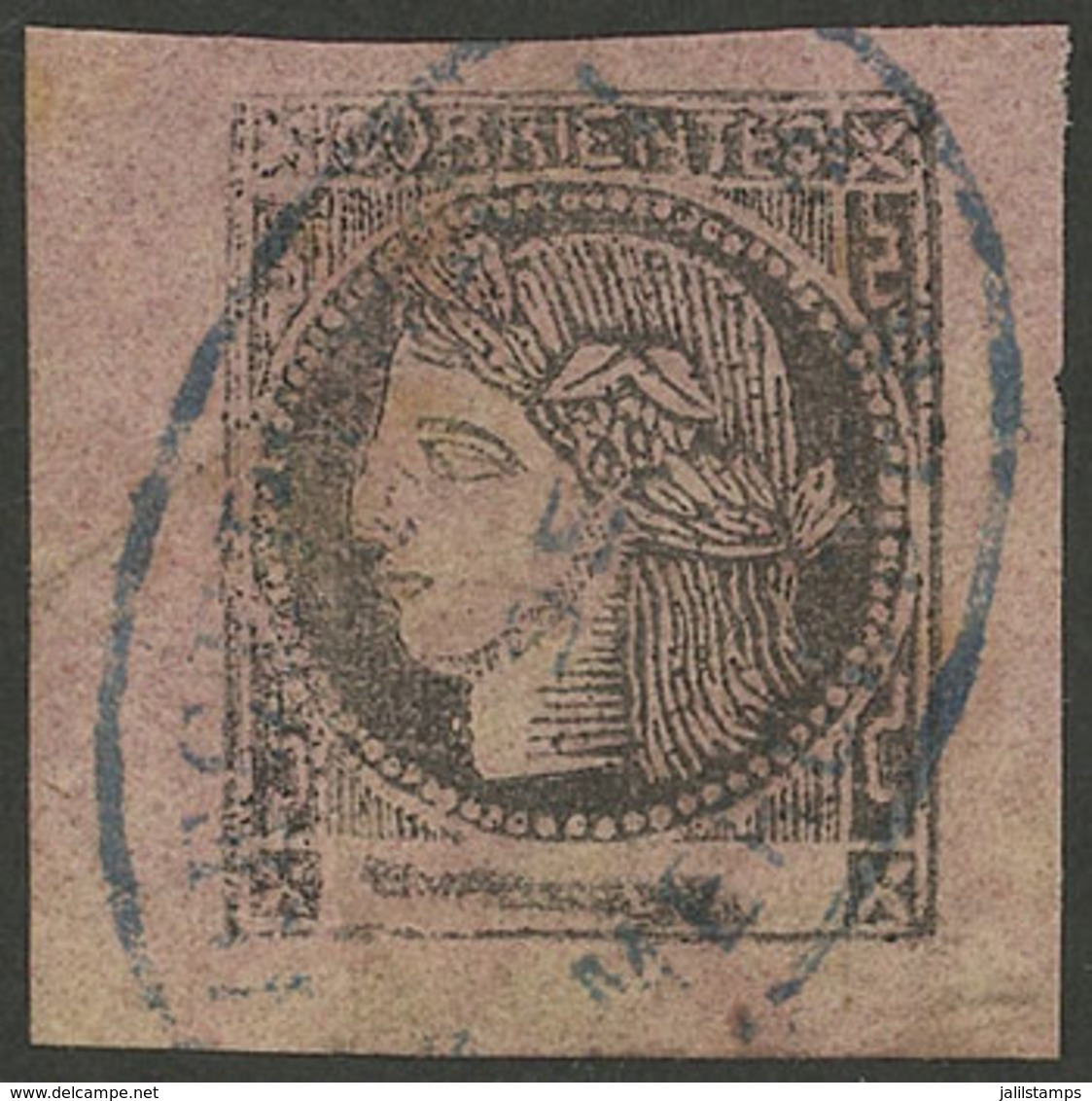 ARGENTINA: GJ.12, Brick Rose, Fantastic Used Example With Blue "RECEPTORÍA DE MERCEDES" Oval (+100%), Superb, Signed By  - Corrientes (1856-1880)