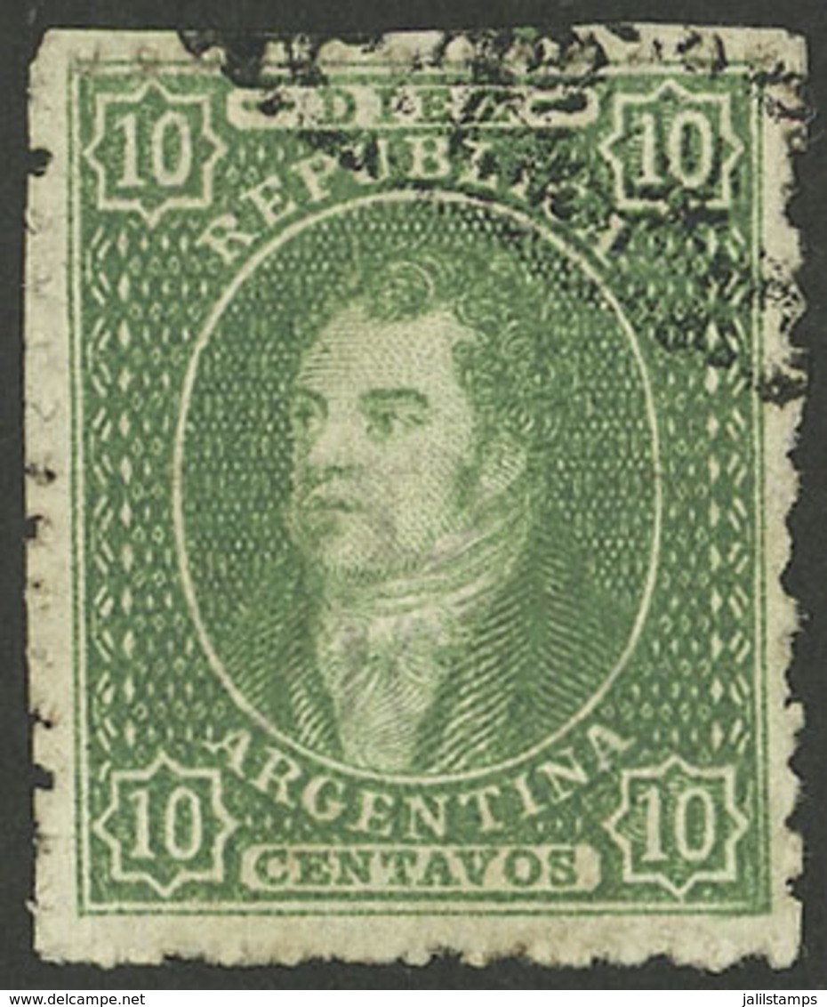 ARGENTINA: GJ.21, 10c. VERY CLEAR Impression, Absolutely Superb! - Storia Postale