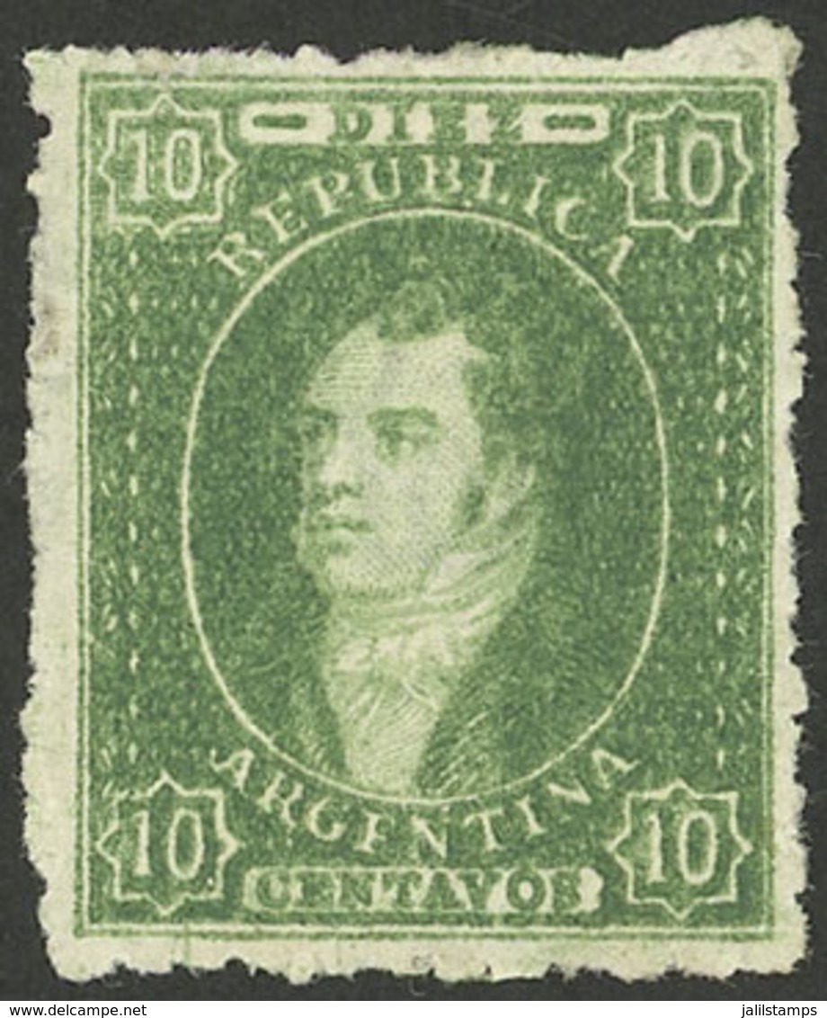 ARGENTINA: GJ.23, 10c. Worn Impression, Mint, Superb Example! - Briefe U. Dokumente