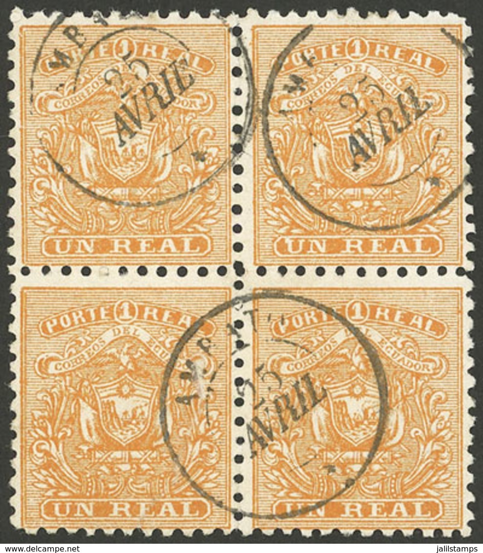 ECUADOR: Sc.10, Beautiful Block Of 4 Used In Ambato, Excellent Quality! - Ecuador