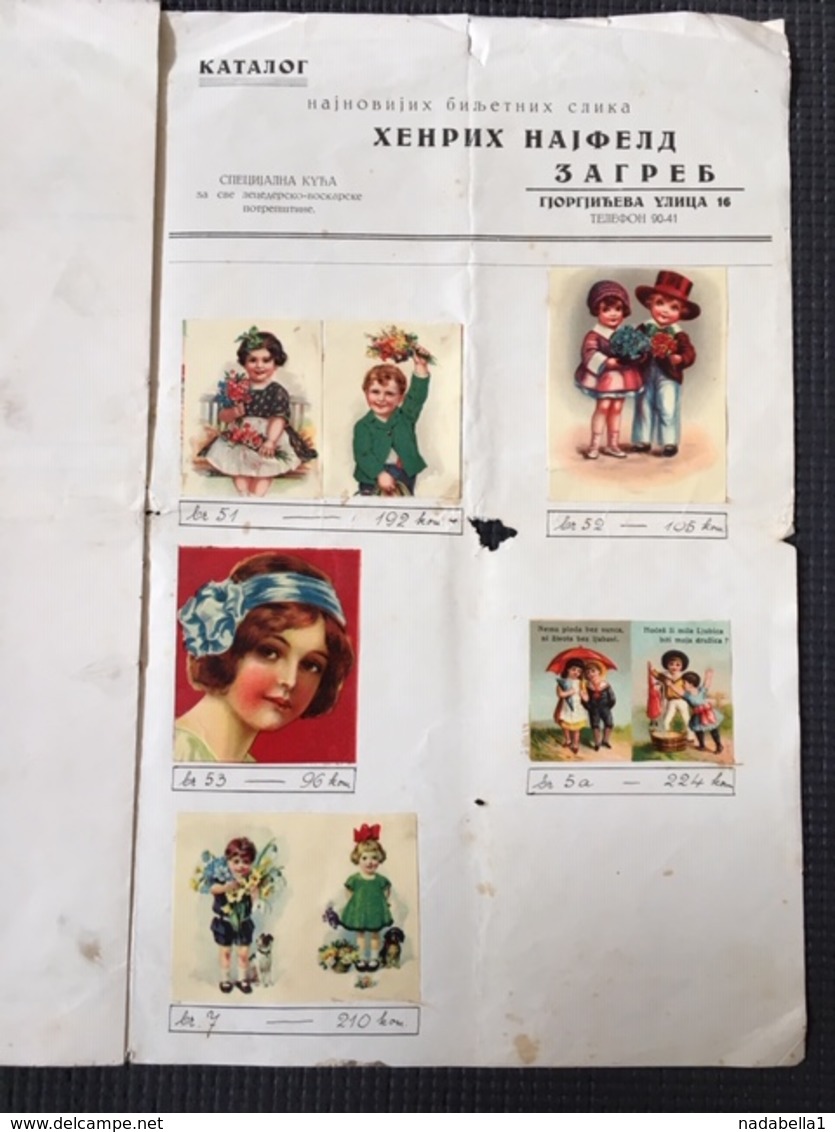 1920s YUGOSLAVIA, CROATIA, ZAGREB, HENRIH NAJFELD, BILLET PICTURES CATALOG, CAKE AND CANDLE  DECORATING, - Werbung