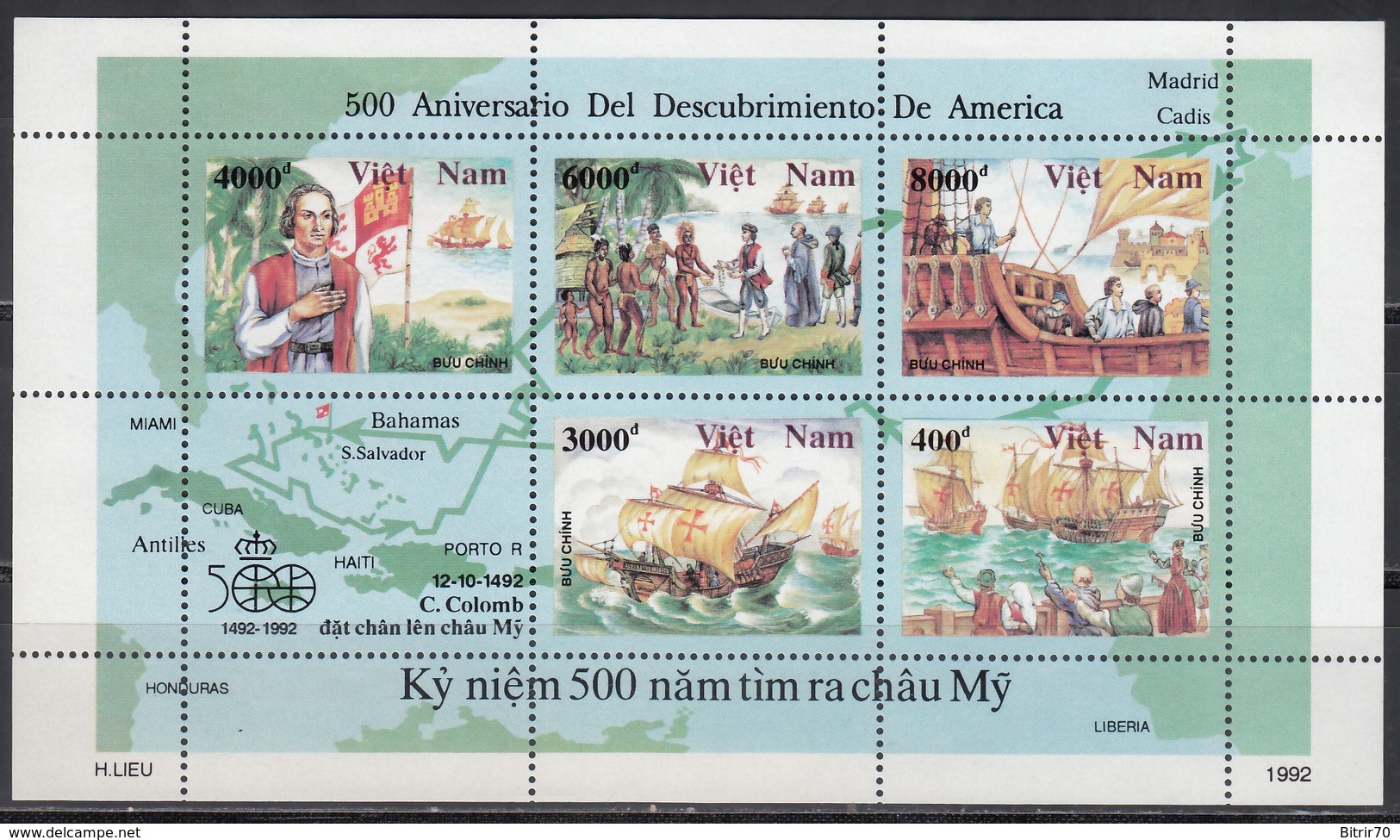 Vietnam, 1991 Yvert Nº 1183 / 1189  MNH, Barcos, 500 Aniversario Del Descubrimiento De América 1942 - 1992 - Bateaux