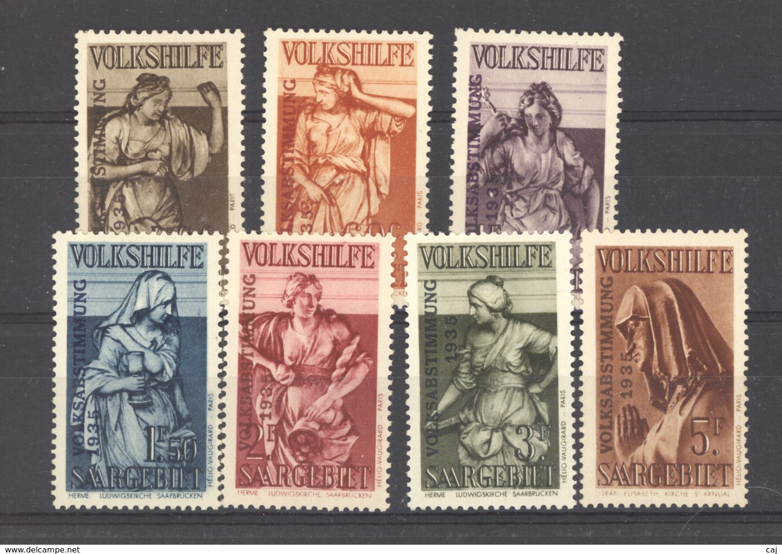 Sarre  :  Yv  189-95  * - Unused Stamps