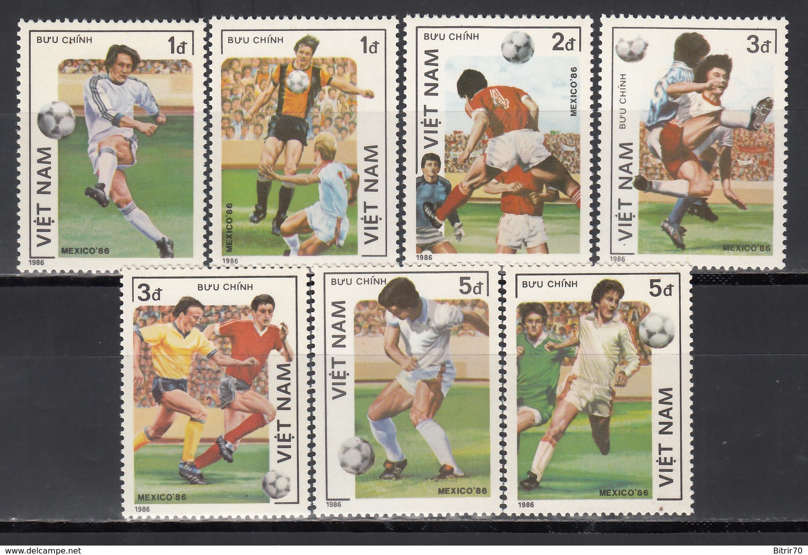 Vietnam, 1986 Yvert Nº 911 / 917  MNH, Copa Mundial De Fútbol 1986, - 1986 – México