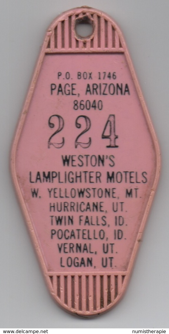 Ancien Porte Clé Hôtel USA : Best Western Weston's Lamplighter Motels : Page Arizona : Chambre 224 - Cartes D'hotel