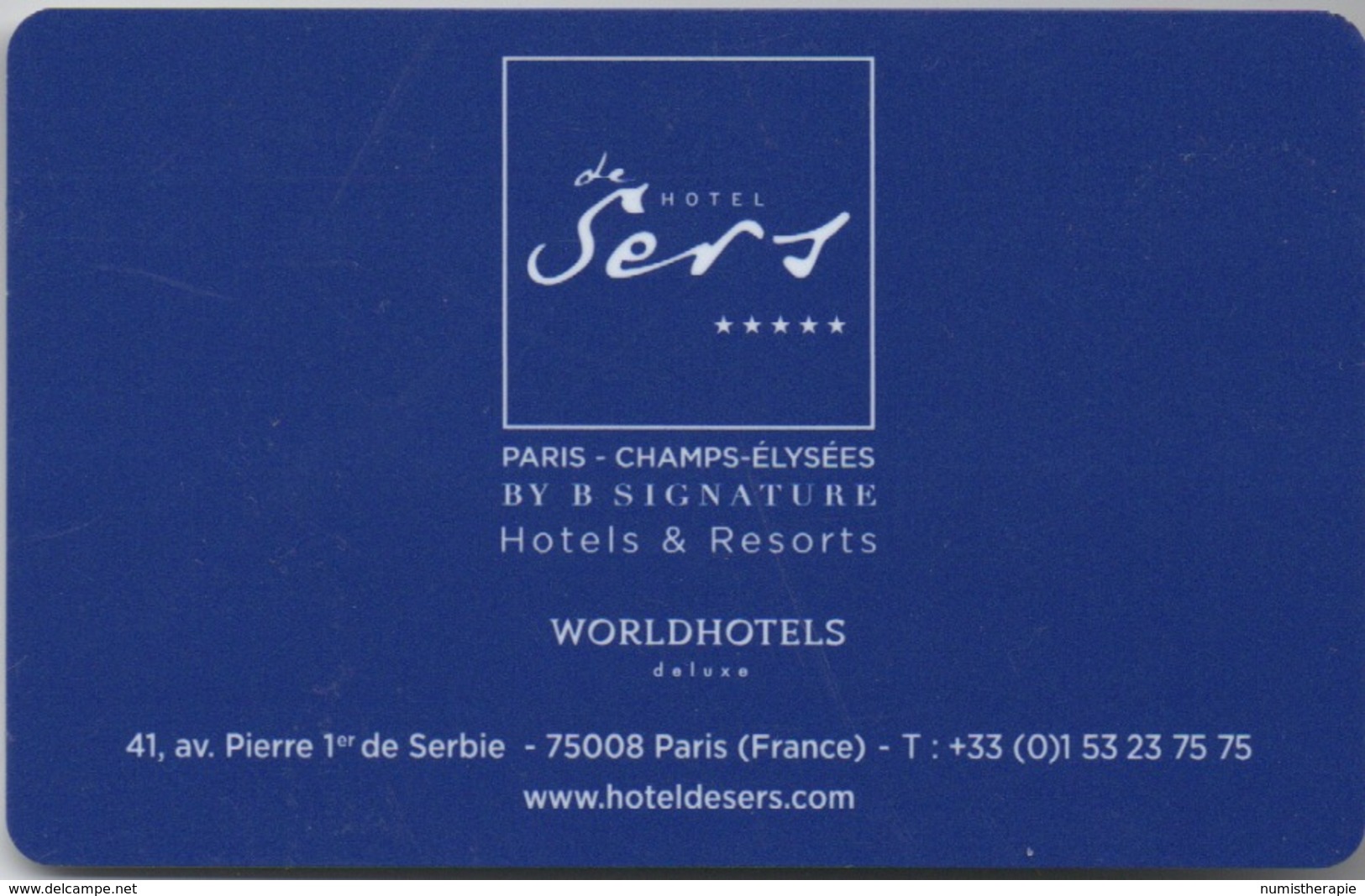 Carte Clé Hôtel : Hôtel Sers ***** Paris - Cartes D'hotel