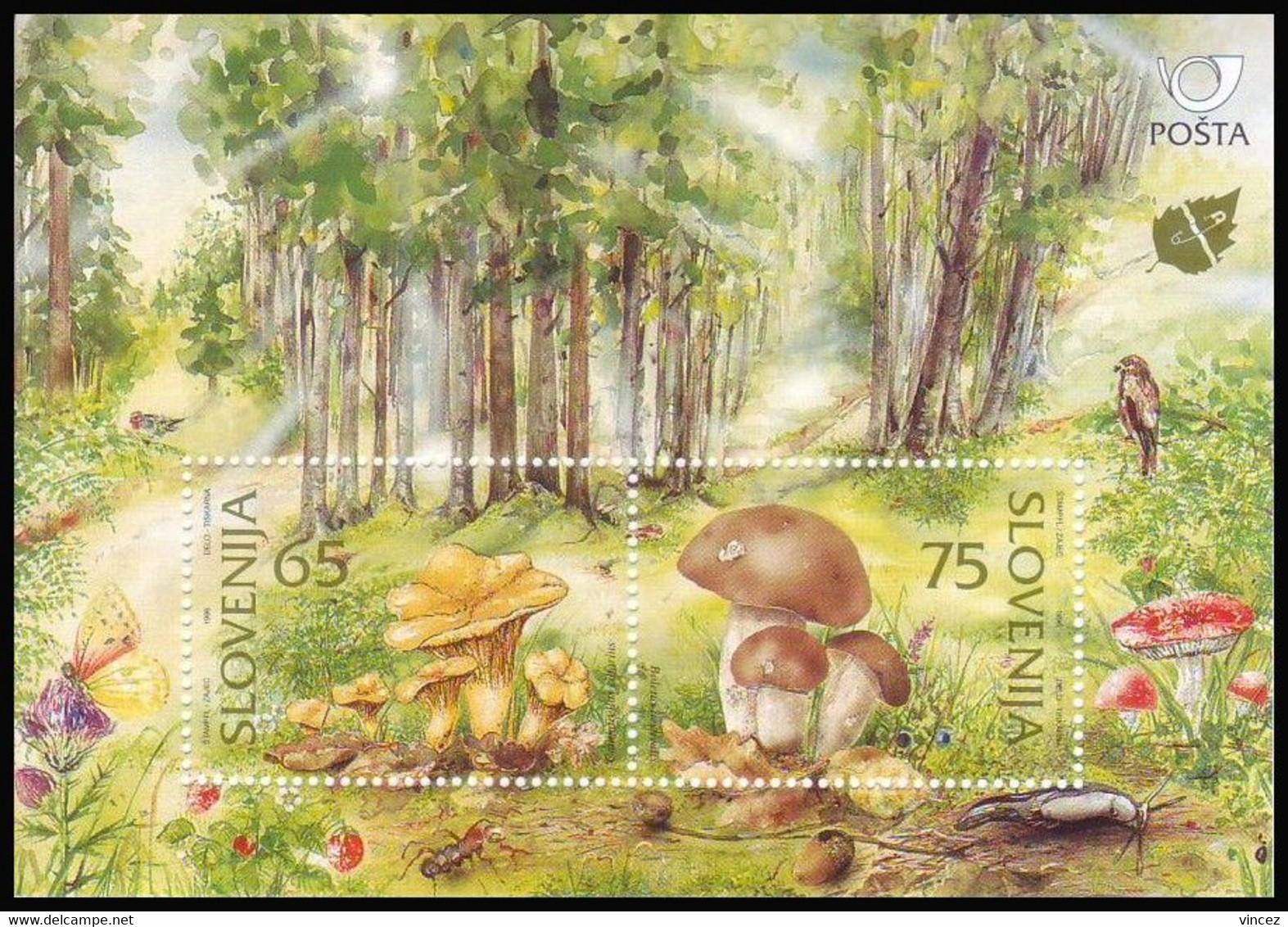 Slovenia 1996 - Funghi, Foglietto MNH** - Eslovenia