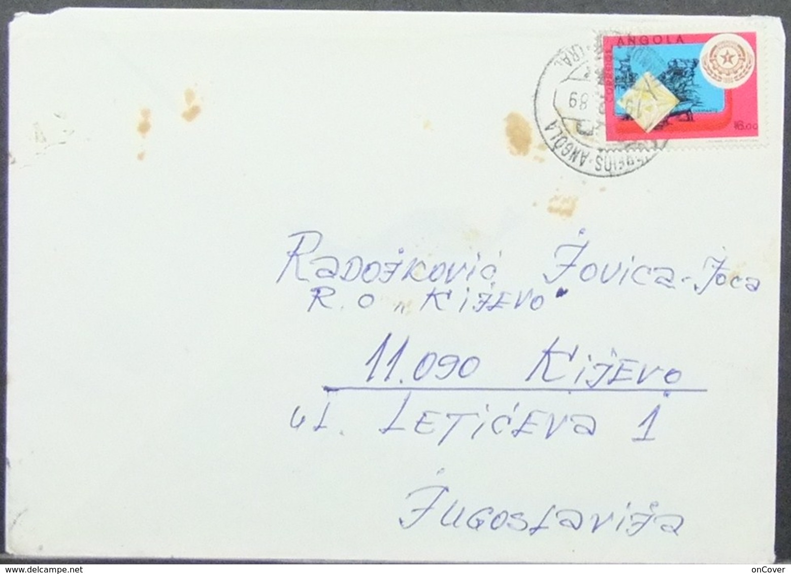 Angola - Cover To Yugoslavia 1989 Minerals Diamond - Minerali