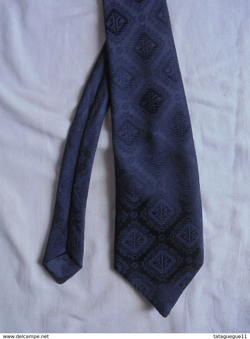 Vintage - Cravate Noire Vêtements Sano Lavelanet Années 60 - Ties