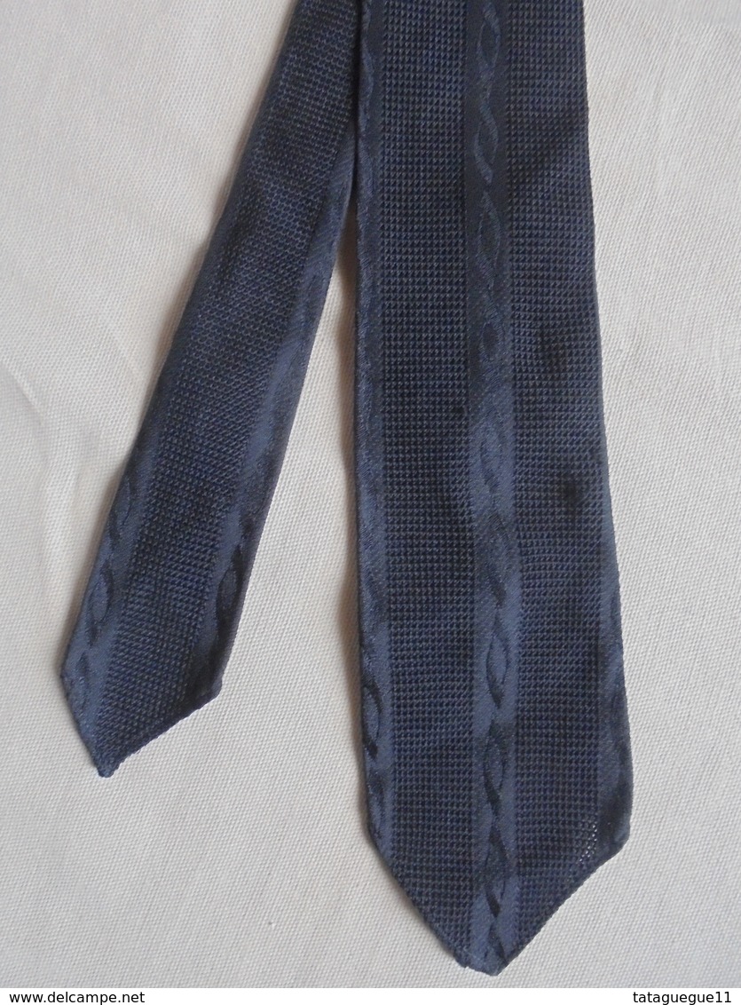 Vintage - Cravate Noire En Soie Années 50 - Ties