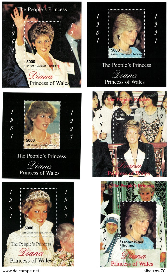 Motifs _ 12 X Diana, Princess Of Wales_ 12 Different Minisheets _ MNH ** - Case Reali