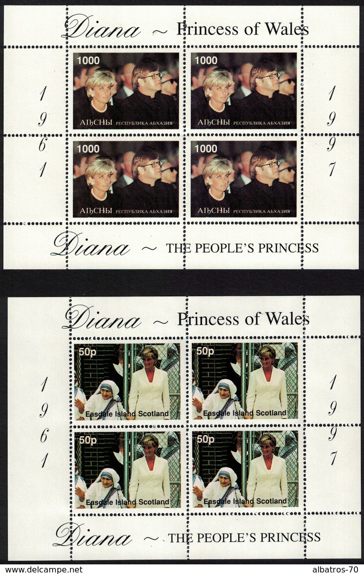 Motifs _ 12 X Diana, Princess Of Wales_ 12 Different Minisheets _ MNH ** - Case Reali