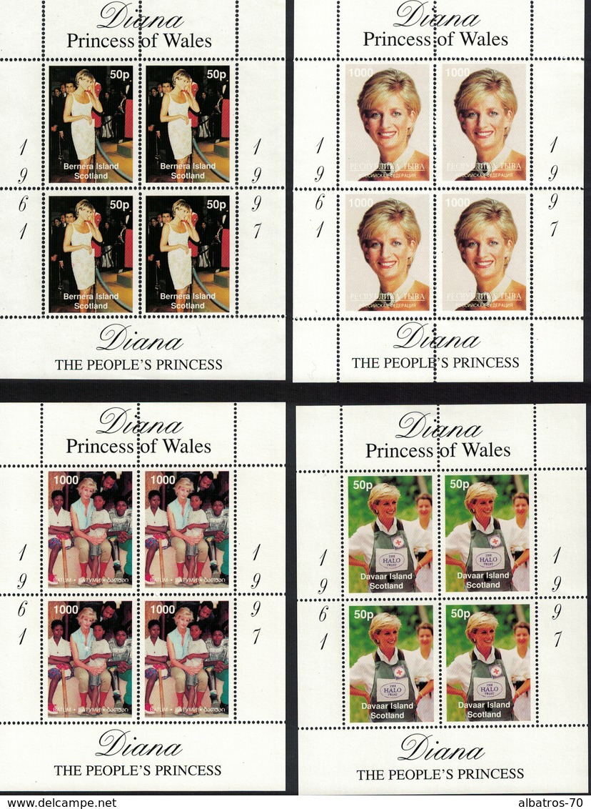 Motifs _ 12 X Diana, Princess Of Wales_ 12 Different Minisheets _ MNH ** - Case Reali