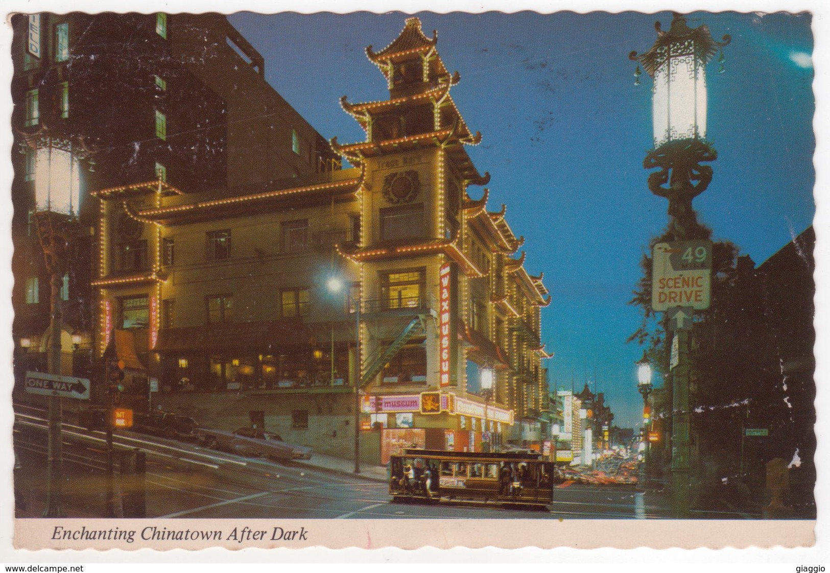 °°° 13821 - USA - CA - SAN FRANCISCO - ENCHANTING CHINATOWN AFTER DARK - 1973 With Stamps °°° - San Francisco