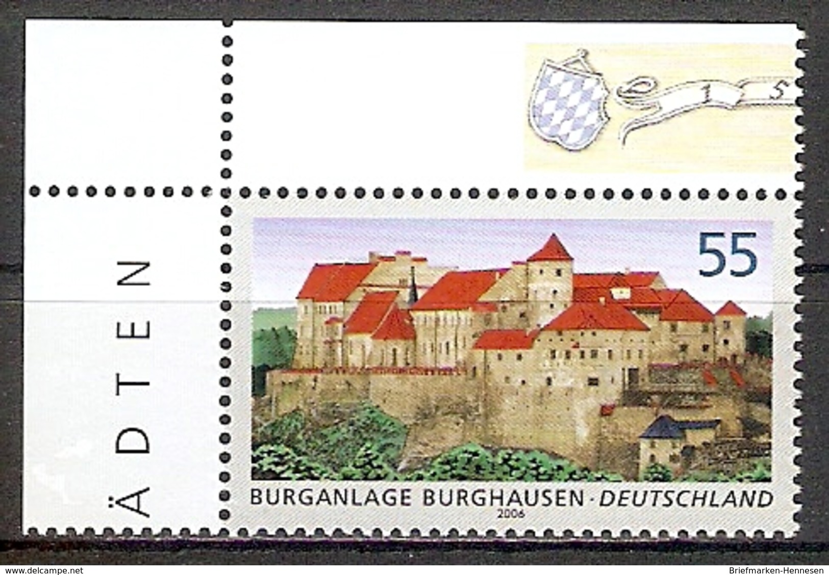 BRD Mi.Nr. 2548 ** Burganlage Burghausen - Bogenecke O.l. (2017529) - Neufs