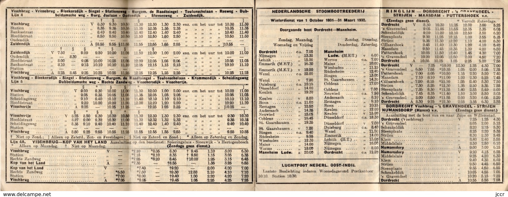 Wyers Dordtsche Reisgids - Winterdienst 1931-1932 voor spoor, boot, veer, tram en autobus